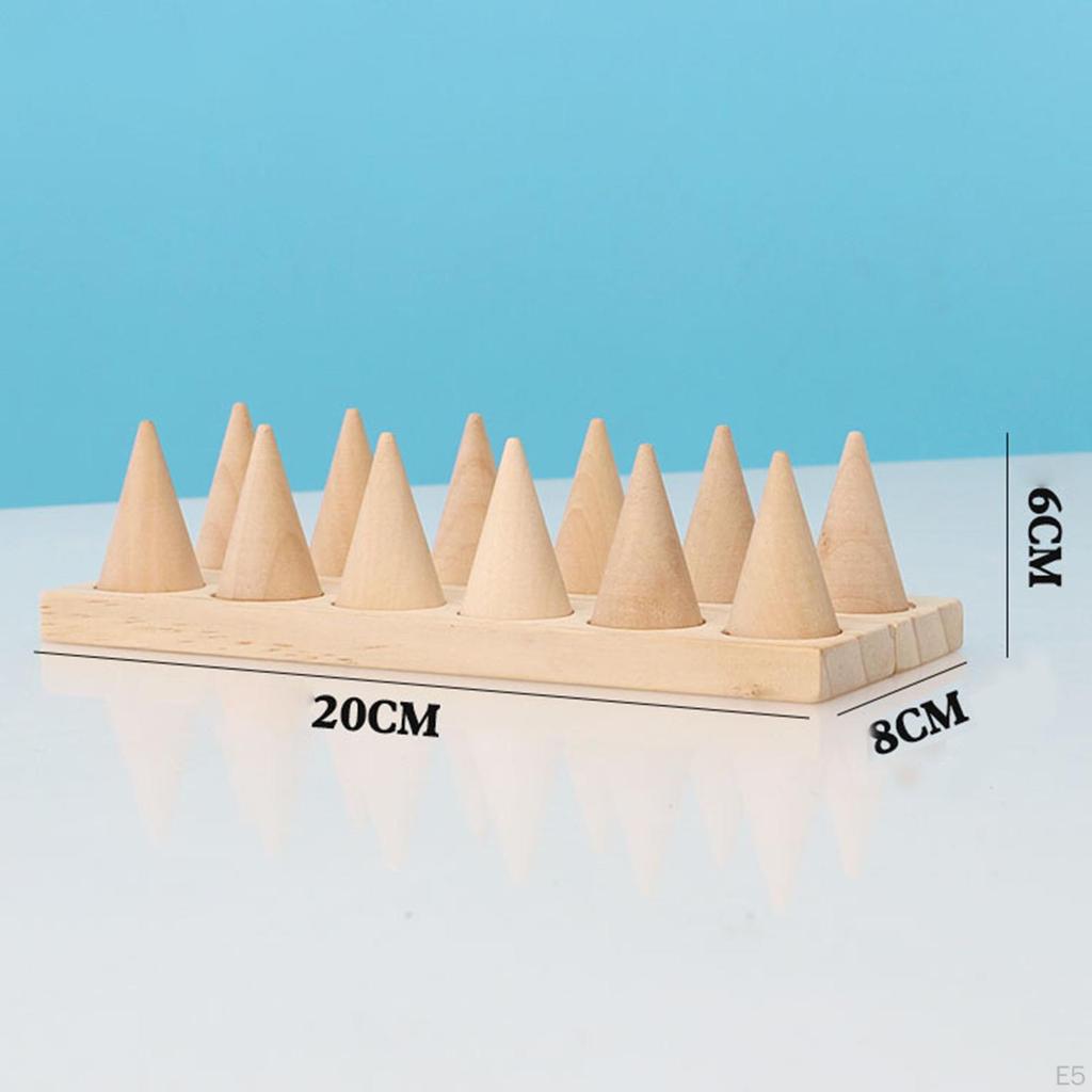 Conical rings Display Stand Holder Wedding Rack Shelf Decoration Wood for Retail Shop DIY