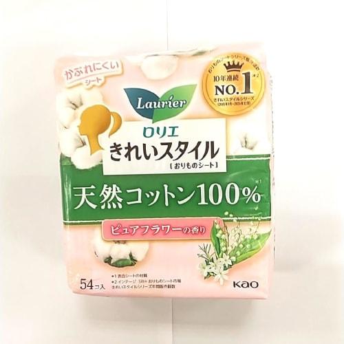 Kao Laurier Kirei Style 100% Natural Cotton Pure Flower Scent, 54 count