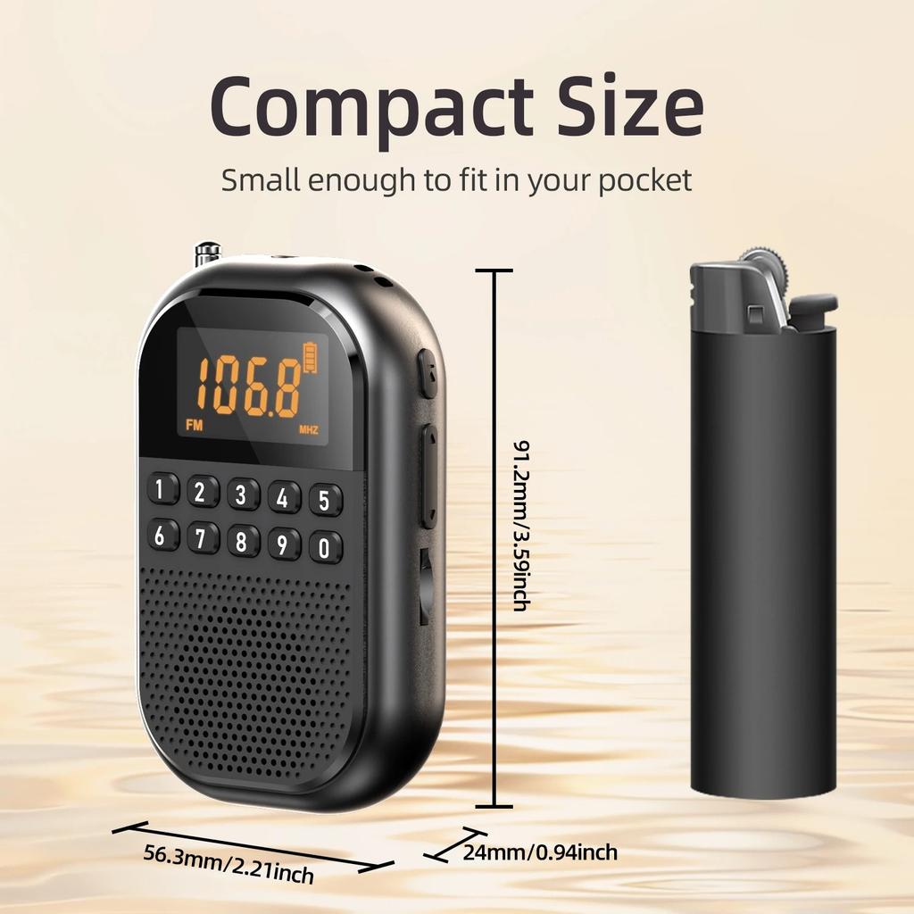 [Mini Radio Pro] USB/SD Dual Card Decoding | HD Radio Sound Quality | Portable Outdoor Audio | One-click Search Station