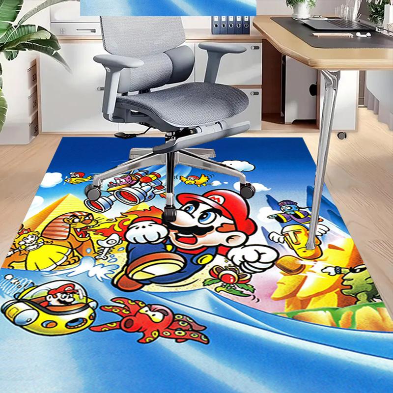 Mario'S Adventure Space Carpet For Playroom Bedroom Living Room Sofa Home Decorkids Game Area Rug Nonslip Floor Mat