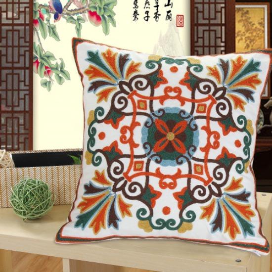 Cotton Embroidery Sofa Cushion Cover Cartoon Pillow Bed Bedside Pillow