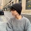 New winter men's wool hat outdoor warm cold hat beanie knitted hat crimped head ear protection hat
