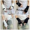 Elastic Knitted Arm Warmers Star Fingerless Gloves Streetwear Y2K Warm Sleeves  Girl Party