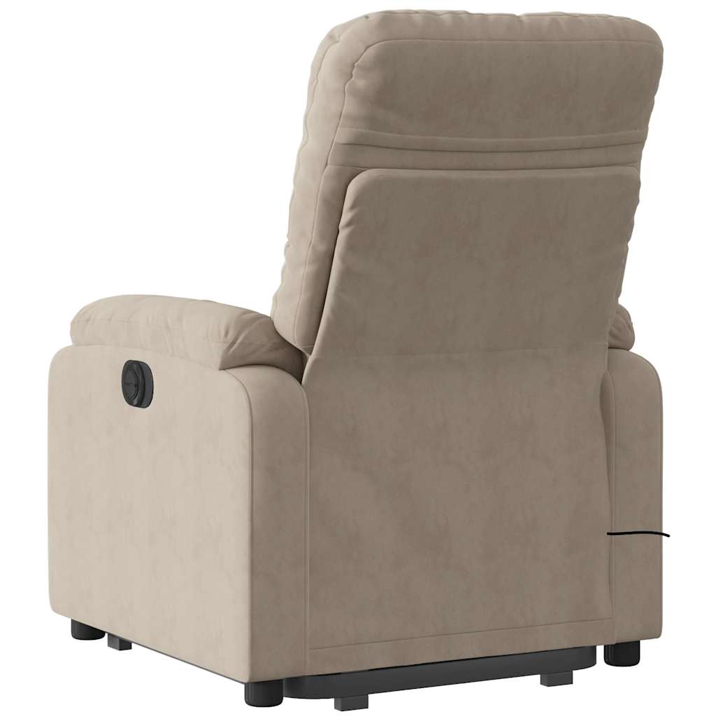 Vidaxl Lift-Up Massage Chair, Reclining, Taupe, Microfiber