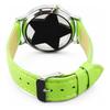 ZooooM Star Design Analog Quartz Watch Black Faux Leather Band Unisex Fashion Timepiece