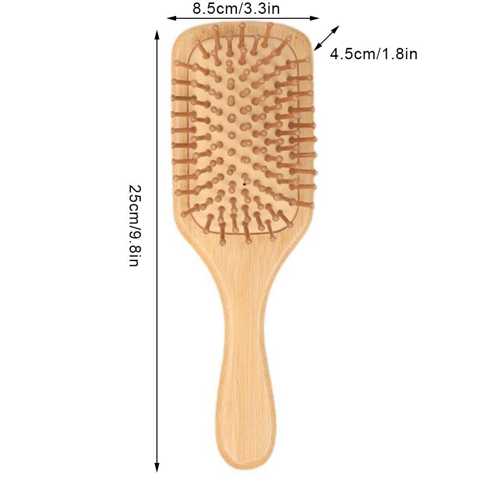 1Pc Bamboo Hair Brush Set with Elegant Gift Box Wide-Tooth Detangler&Scalp Massager for Women And Men