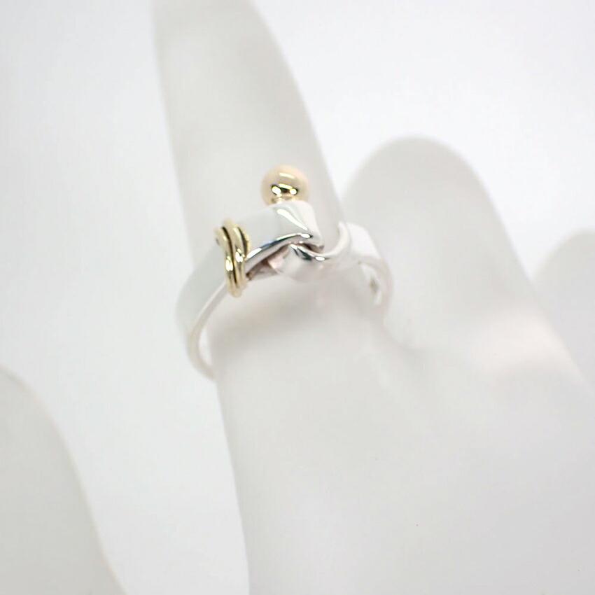[Used] TIFFANY 925/750 Hook & Eye Ring / Size 8 / j12-13