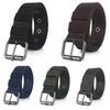 Men's Tactical Nylon Woven Belt with Full Eyelet Pin Buckle for Military Training.