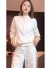 Comfortable White Long-Sleeve Women's T-Shirt, Autumn/Winter, Loose Fit, Stylish Base Layer