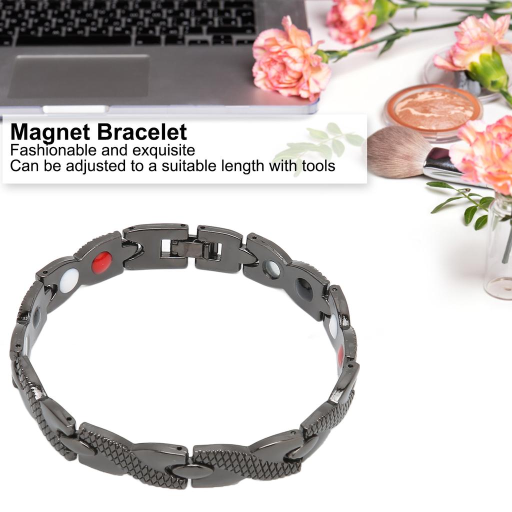 Brățară Magnetică din Oțel Bărbați Femei Elegantă Rafinată Elegantă Brățară Terapie Magnetică Bijuterie Cadou(Aur de argint )