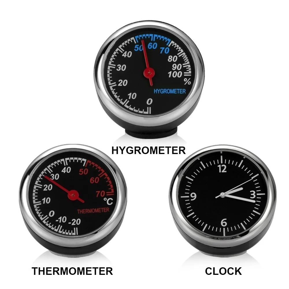 Mini Car Automobile Digital Clock Auto Watch Automotive Thermometer Hygrometer Decor Suitable Inside The Vehicle Ornament Clock