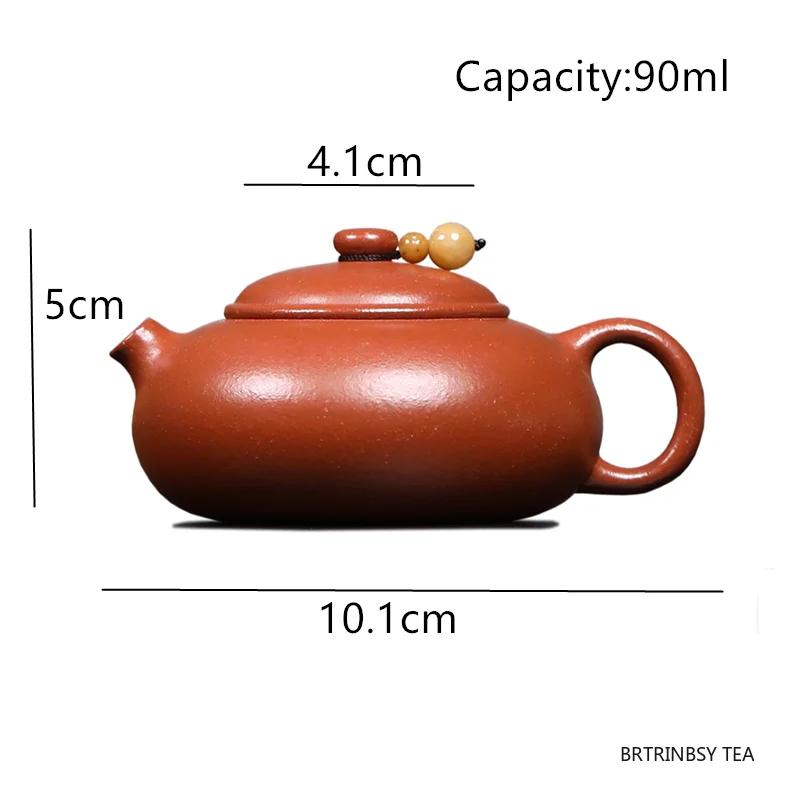 90ml Chinese Yixing Purple Clay Teapot Small Capacity Beauty Kettle Handmade XiShi Zisha Tea Pot Tradition Household Tea Set