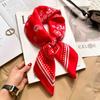 Elegant Silk-Like Square Scarf Women Korean Style Print Neck Lightweight 70x70cm Nylon Fashion Accessory