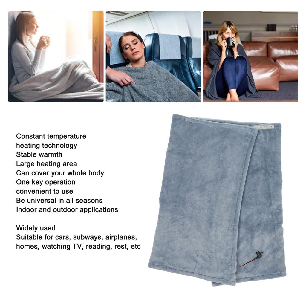 USB Electric Blanket Cozy Soft Portable Temperature Control NaMachine Washable Hted Shawl Throws for Car Home Travel