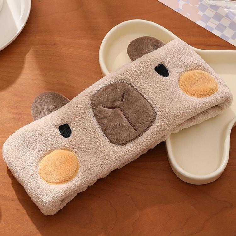 Plush Headband for Face Washing with Capybara Absorbent Thicken Hairband for  Women Cartoon Capybara Theme