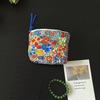 1PCS Women's Small Plaid Floral Cosmetic Bags Retro Ladies Lipstick Storage Bag Pouch Zipper Female Travel Makeup Case Handbags