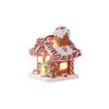 Gingerbread House Tree Topper Light Up Mini Gingerbread House Ornaments Soft Clay Fairy Tale Candy House For Christmas Tree
