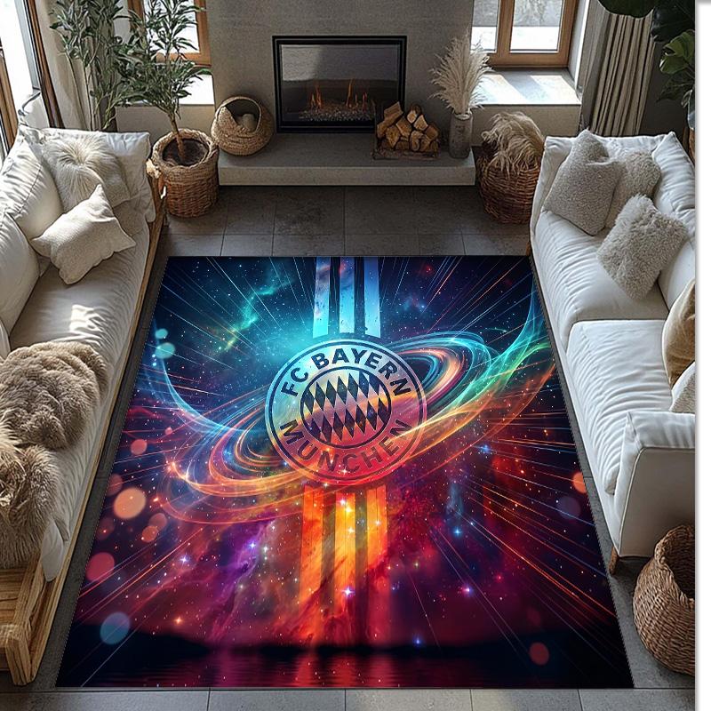 FC Bayern München Bedruckter Flanell Teppich rutschfest weich Polyester Boden Teppich Indoor Dekor Matte für Schlafzimmer Wohnzimmer Sofa Spielzimmer Heimdekoration