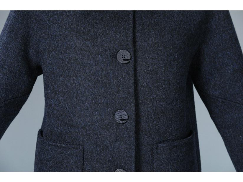 Płaszcz kaszmirowy dwustronny średniej długości mamy - Rozmiar plus, Luźny krój, Wysokiej klasy wełniany płaszcz wierzchni jesienno-zimowy dla kobiet w średnim wieku i starszych.