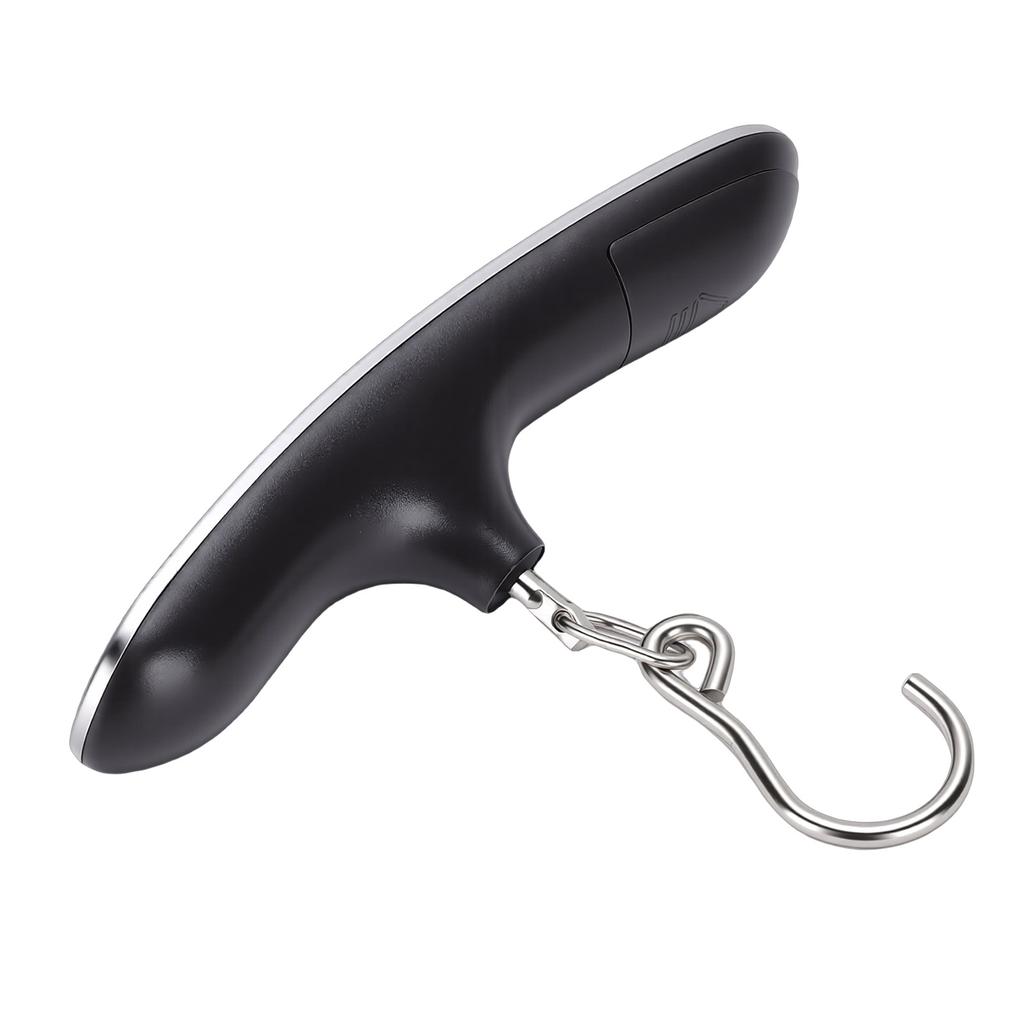 Luggage Scale Backlit LCD Display 50KG Hand Hanging Portable Travel Scale for Weight Measuring Black Hook Style Battery