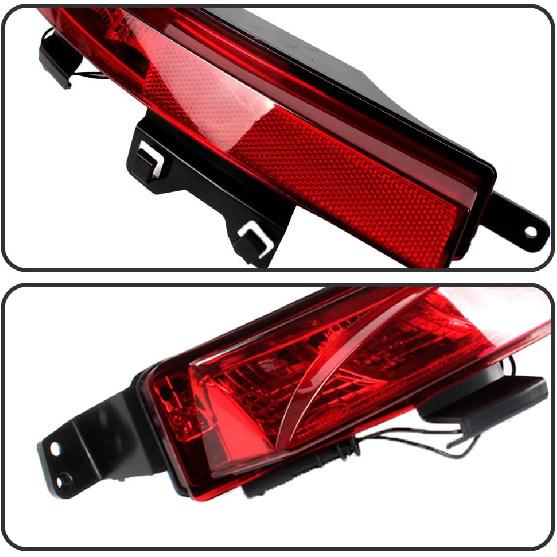 Rear Bumper Reflector Light Fit for 2015 2016 2017 2018 2019 2020 Land Rover Discovery Sport, Tail Brake Light Fog Lamp Reflector with bulbs, Red,