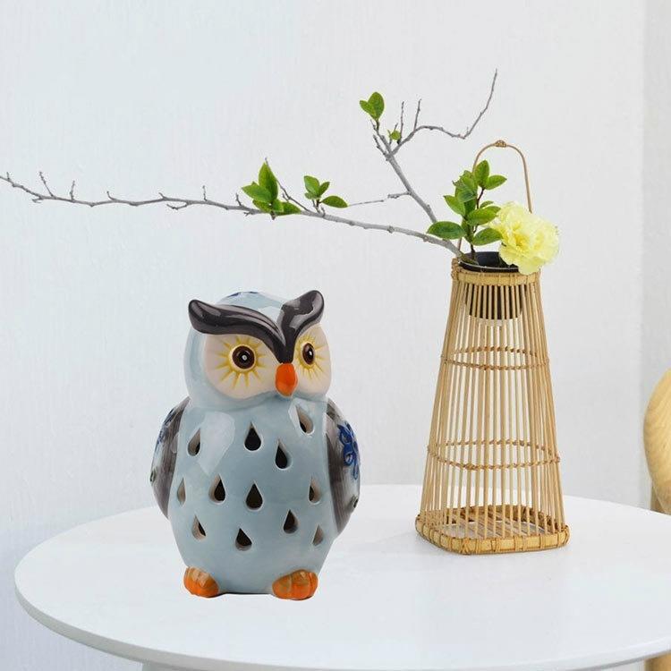 Solar Powered Owl Light Ceramic Light for Deck Yard Garden Home Pathway  Landscape for Decoration Home Decor