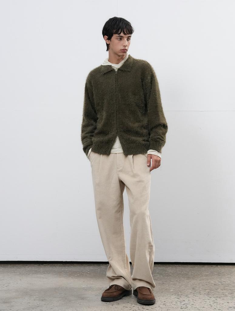 GENERALIDEA Man Single-Pleat Corduroy Pants [Ivory] / Sbe4M11006