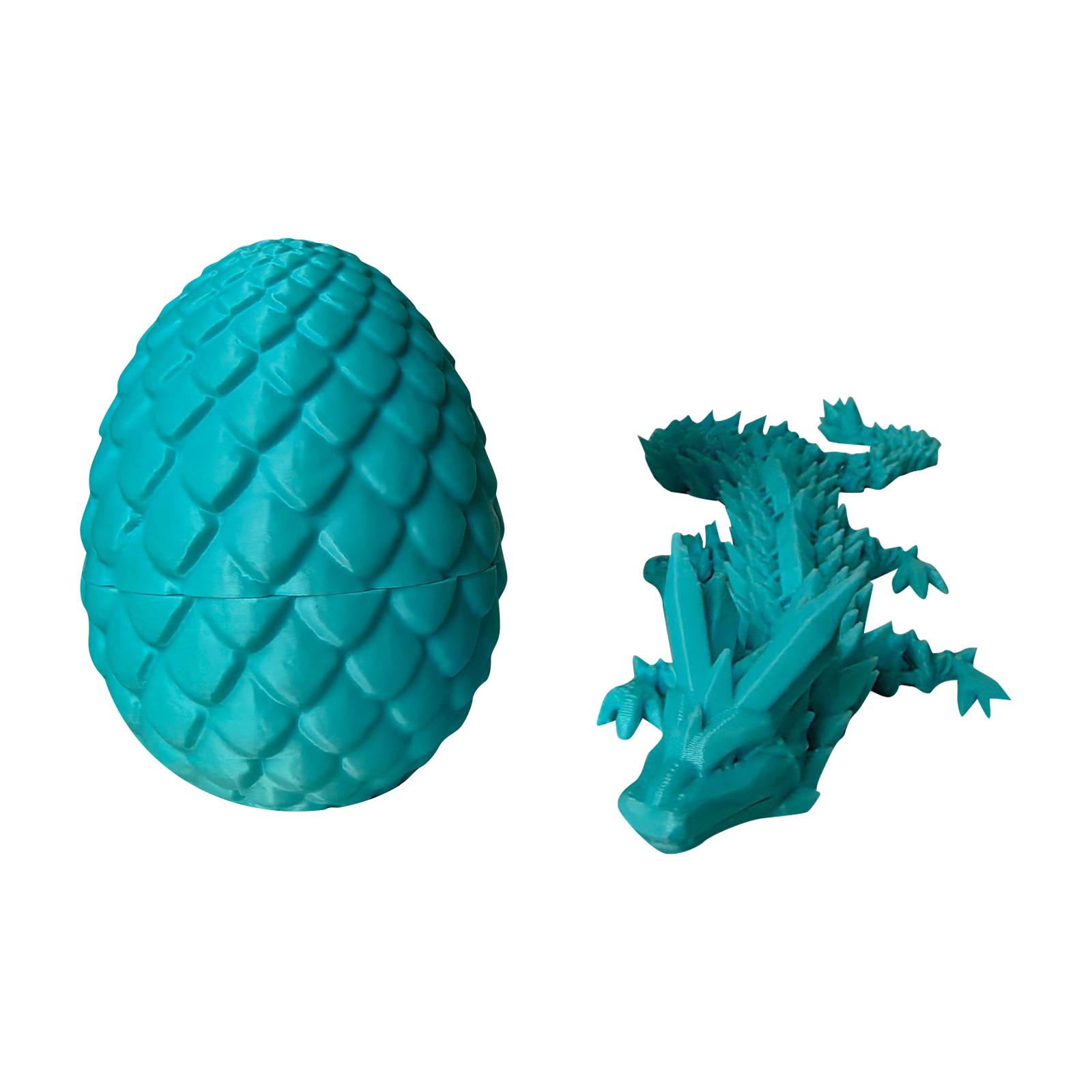 

Таинственный дракон с яйцом, Дракон с яйцом, напечатанный на 3D-принтере, Гибкий дракон с шарнирами и яйцами, Подарочная игрушка, напечатанная на 3D-принтере One Size небесно-голубой