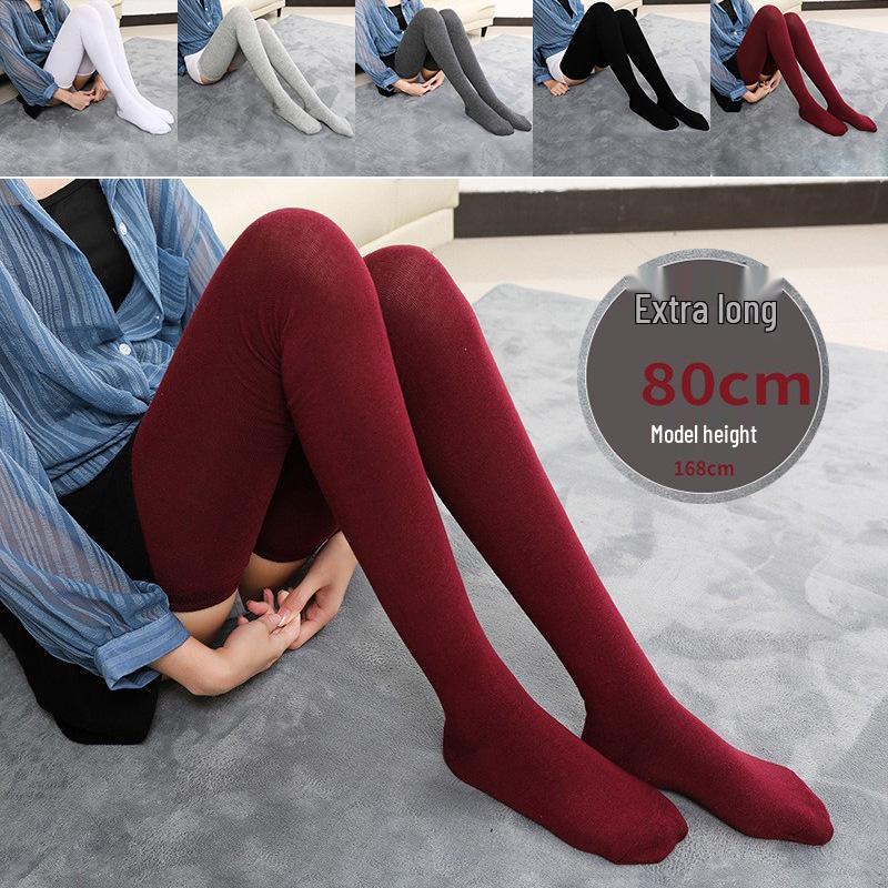 Meias Extra Longas Unissexo 80cm Até à Coxa para Pernas Longas - Roupa de Outono/Inverno, Adequado para Alturas até 185cm