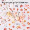Elegant Ginkgo and Maple Leaf Nail Art Stickers 6 Sheets Easy Apply Nail Decals Women's Nail Decoration for Autumn Nail
