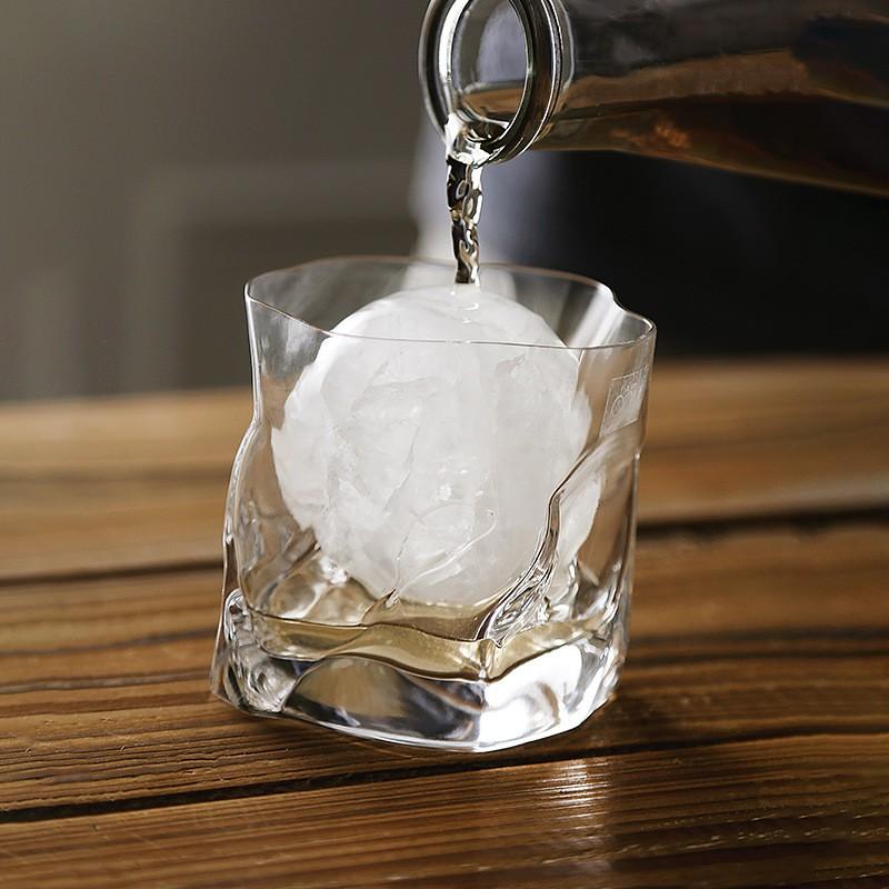 Japanese Handcrafted Glass Tumbler Minimalist Cut Whiskey Cup Cold Water Drinkware 200-300ml
