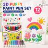 Set de stylos Popcorn Gonflés 6/12 Couleurs Marqueur d'Art 3D Stylo de Coloration et Dessin Doux Facile pour Journal Carnet Carte de Vœux Bricolage