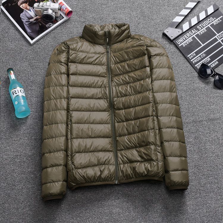 Herren Winterjacke Leichte Daunenjacken Tragbare Kapuzen-Pufferjacken Federdünne Parkas Winddichte Oberbekleidung Jacke
