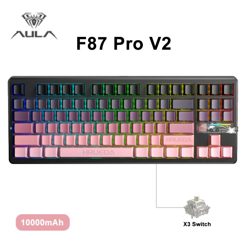 Aula F87 Pro V2 Tri-mode Wireless Mechanical Keyboard 8000Hz Hot-Swap RGB 10000mAh Gasket E-sports Gaming