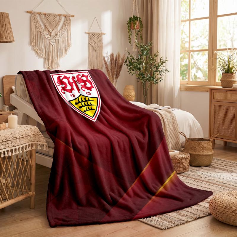 Coperta in Pile a Tema VfB Stuttgart Morbida e Accogliente Coperta in Peluche per Camera da Letto Divano Viaggio