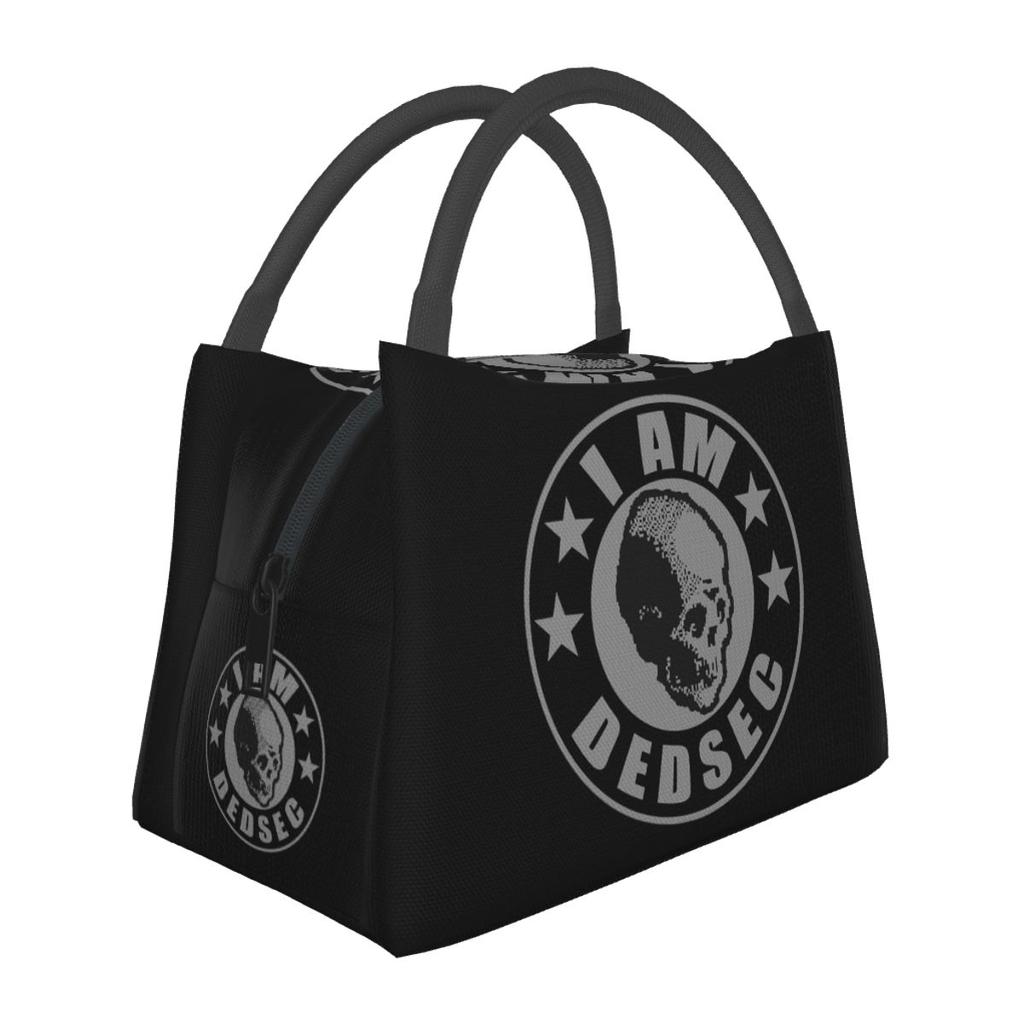 I Am Dedsec Insulated Lunch Bag for School Bento Storage Food Boxes Leakproof Container Cooler Thermal Lunch Box Tote