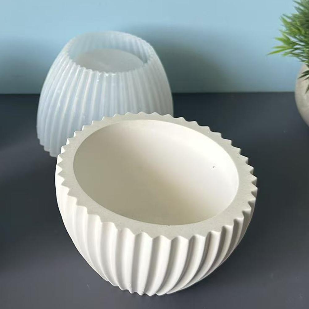 Größe Gestreifte Kerzentasse Silikonform Gestreifte Schale Glas Masonry Tropf-Formen