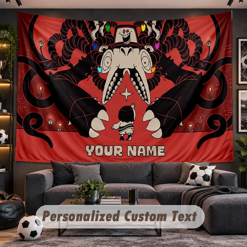 Undertale Personalized Tapestry Support Custom Name, Wall Art Home Decoration