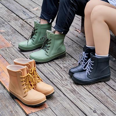 Stivali Corti alla Moda Stivali da Pioggia Uomo e Donna Antiscivolo Resistenti all'Usura Ispessiti Casual Outdoor Stivali Bassi Scarpe da Acqua Scarpe da Donna