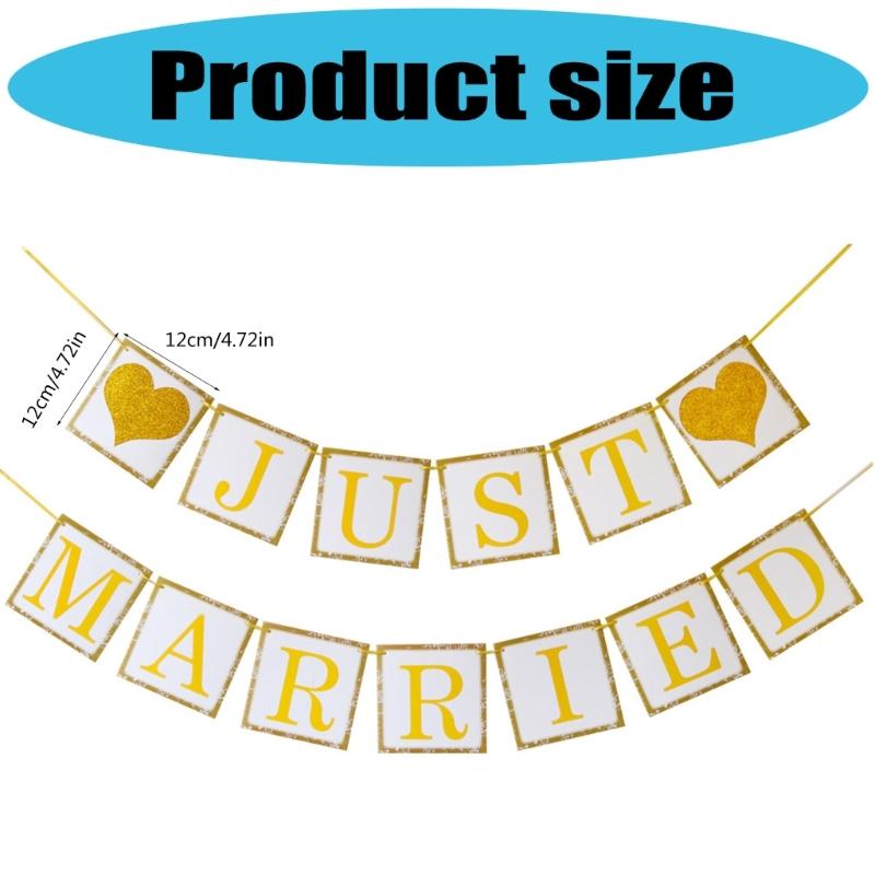 Multi Design Wedding Bunting Banners Bridal Shower Decorations With Glitter Accents For Photo Booth Or Party Backdrop