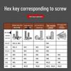 Hexagonal S2 Steel Screwdriver Hex Wrench with Extended Straight Handle, H2.5/4mm Industrial Grade.