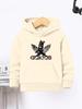 Unisex Children's Velvet Hooded Pullover with AD Letter Print