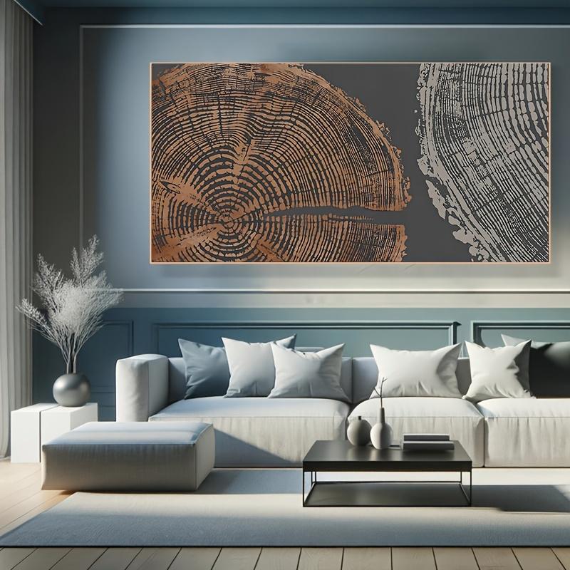 1pc Elegant Beige Tree Ring Canvas Art Print - Nordic Style 2D Flat Print, Frameless Wall Decor for Living Room or Office, Seren