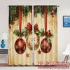 2pcs,Curtains Christmas Ornaments Holly Bows (3) Modern Minimalist Curtains Yarn Curtains Room Decor Ldeal for Living Room,