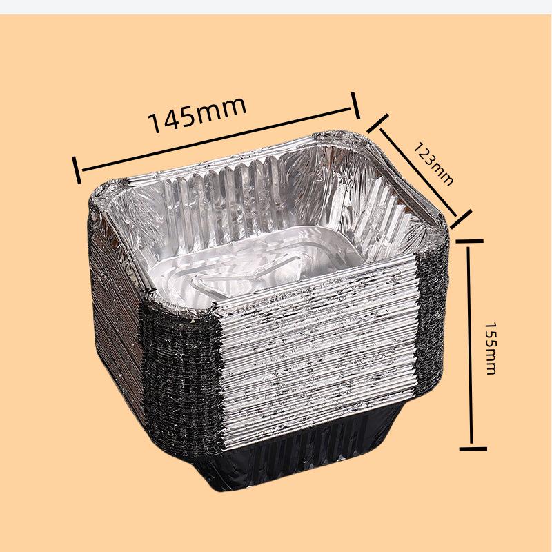 Prostokątna gruba aluminiowa tacka do grilla - jednorazowa i wielokrotnego użytku