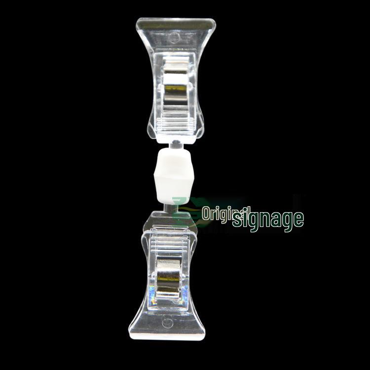 Double-Ended Crystal Shelf Clip for POP Display and Price Tags