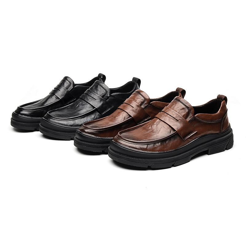 Leather Shoes Men's High-end British Formal Wear Business and Leisure Korean Version Low-top Soft-faced Lazy One-pedal 91833-K