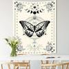 Avinyl Black and White Butterfly Tapestry for Bedroom Vintage Flower Large Moon Tapestries Wall Hanging Cute Tarot Poster for