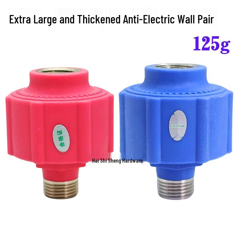 Red & Blue Brass Electric Water Heater with Anti-Leakage and Isolation Wall Accessories