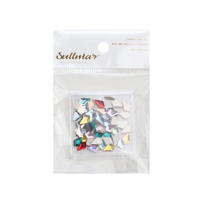 Colorful Crystal Flatback Rhinestones: Heart, Marquise, Octagon & Long Strip Shapes, Approx. 50pcs